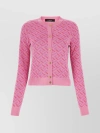 VERSACE PATTERNED KNIT CREW-NECK CARDIGAN