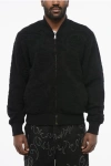 Versace Knit Bomber Jacket With Ribbed Cuffs And Hem