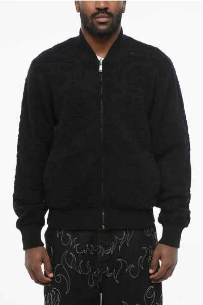 Versace Patterned Lining Zip-up Reversible Sweatshirt