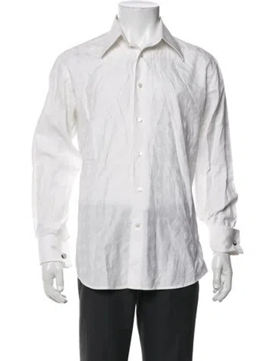 Pre-owned Versace Patterned Long Sleeve Dress Shirt In Neutrals