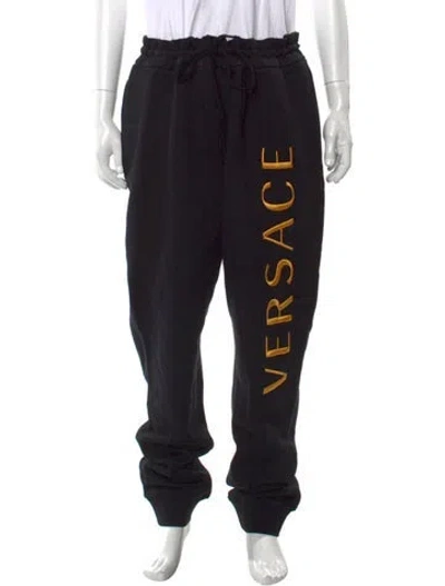 Pre-owned Versace Patterned Lounge Bottoms W/ Tags In Black