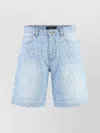 Versace Patterned Mid-rise Denim Shorts With Belt Loops