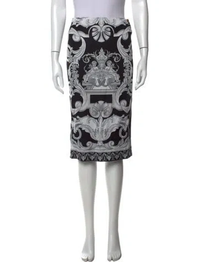 Pre-owned Versace Patterned Midi Length Skirt In Black