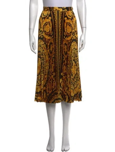 Pre-owned Versace Patterned Midi Length Skirt In Black