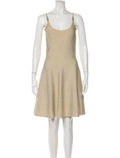 Pre-owned Versace Patterned Mini Dress In Neutral