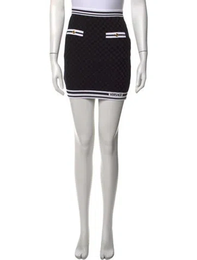 Pre-owned Versace Patterned Mini Skirt In Black