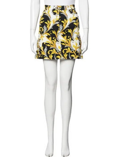 Pre-owned Versace Patterned Mini Skirt In Grey