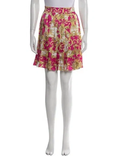 Pre-owned Versace Patterned Mini Skirt In Multicolor