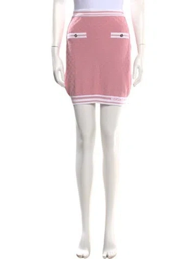 Pre-owned Versace Patterned Mini Skirt In Pink