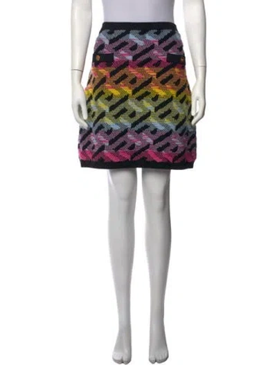 Pre-owned Versace Patterned Mini Skirt In Pink