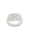 Versace Patterned Ring In Silver