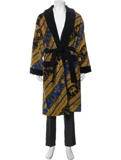 Pre-owned Versace Patterned Robe In Black