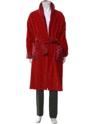 Pre-owned Versace Patterned Robe In Red
