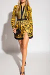 Versace Barocco Pleated Skirt In Yellow