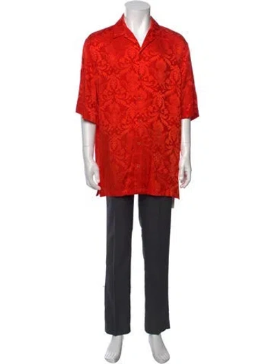 Pre-owned Versace Patterned Short Sleeve Shirt In Orange