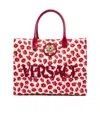 Versace Strawberry Garden La Medusa Tote Bag In Red