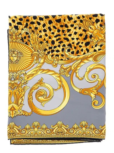 Versace Patterned Silk Scarves In Multi