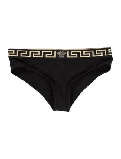 Pre-owned Versace Patterned Swim Briefs In Black