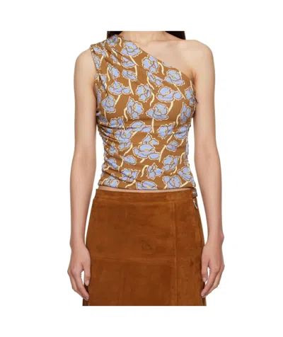 Versace Patterned Top In Brown