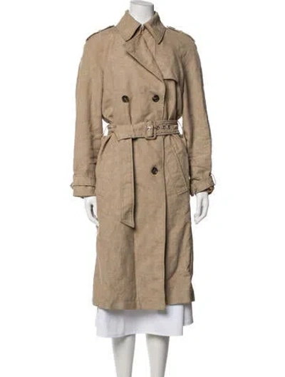 Pre-owned Versace Patterned Trench Coat In Neutrals