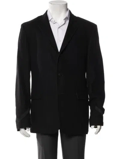 Pre-owned Versace Peacoat In Black