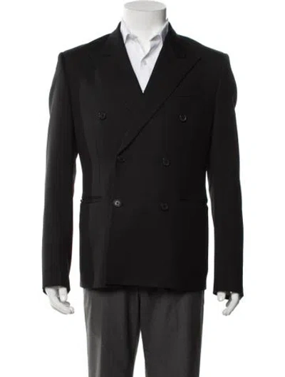 Pre-owned Versace Peacoat In Black