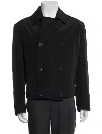 Pre-owned Versace Peacoat In Black