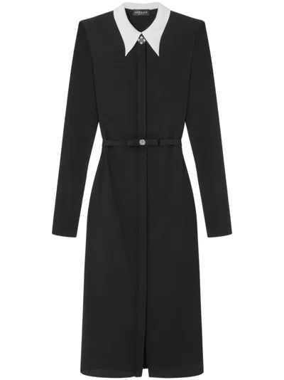 Versace Dress Responsible Viscose Sable Stretch In Black