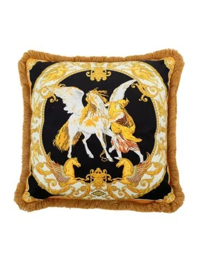 Pre-owned Versace Pegasus Pillow In Black