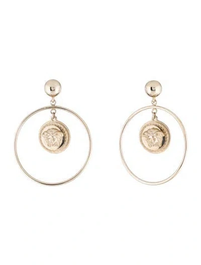 Pre-owned Versace Pendant Hoop Earrings In Multi