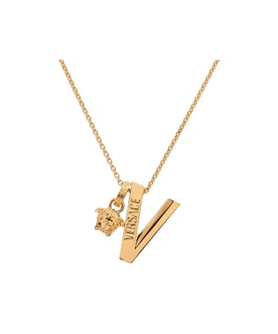 Versace Pendant Necklace In Gold