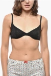 Versace Perforated Fabric Bra With Monogram Patterned In Black