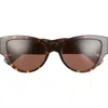 Versace Phantos 55mm Cat Eye Sunglasses In Havana/dark Brown