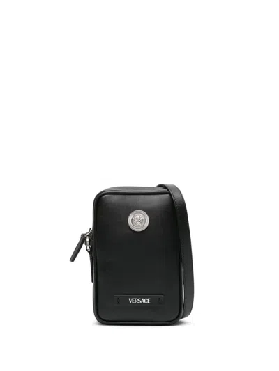 Versace Phone Case Calf In Black