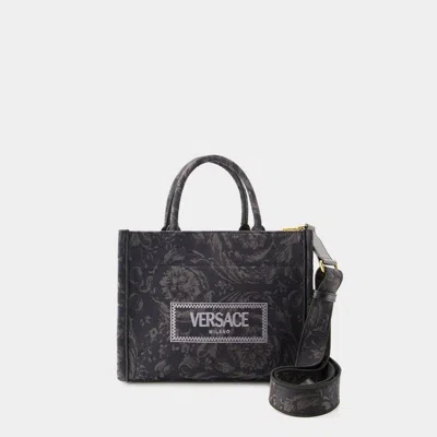 Versace Piccola Athena Tote Bag In Black