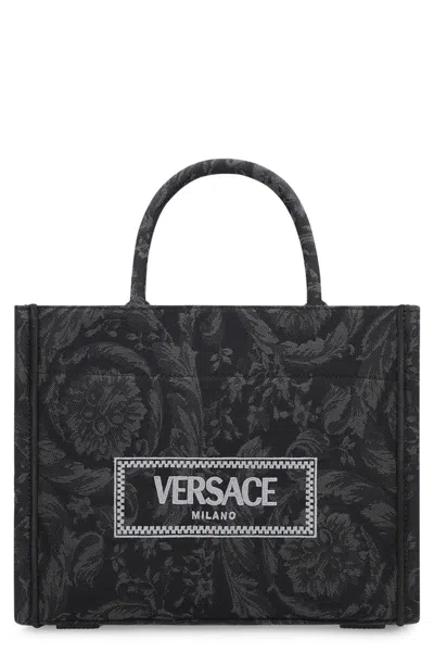 Versace Piccola Athena Tote Bag In Black