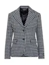 Versace Houndstooth Tweed Jacket With Notched Lapels In Multi