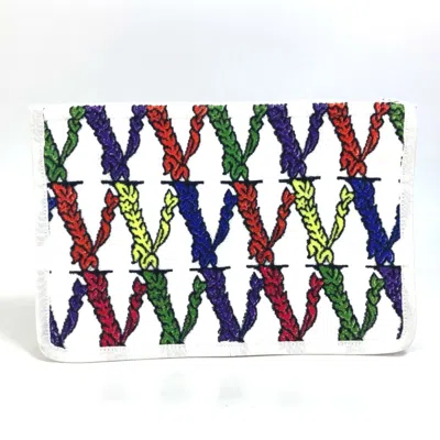 Pre-owned Versace Pile Fabric Clutch Bag Pouch () In Multi