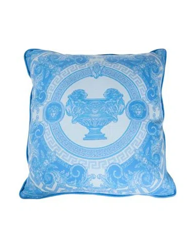 Versace Pillow Or Pillow Case Azure Size - Wool, Cashmere In Blue