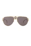 Versace Pilot Aviator Sunglasses In Gold