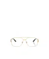 Versace 57mm Irregular Square Optical Glasses In Gold