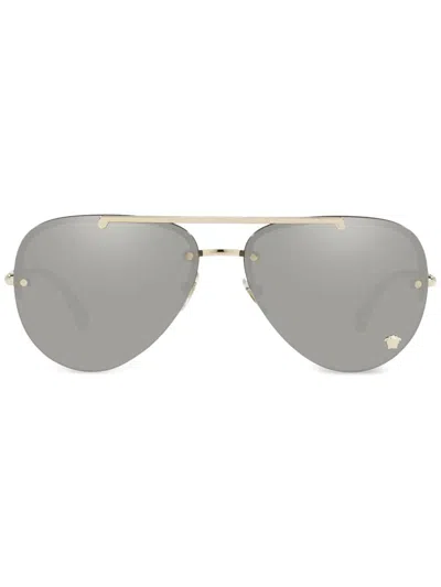 Versace Ve2231 Pale Gold Sunglasses In .