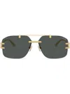 Versace 60mm Rectangular Sunglasses In Gray