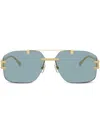 Versace Pilot-frame Sunglasses In Gold