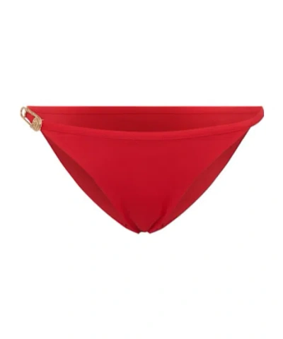 Versace Pin Bikini Bottoms In Red