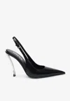 Versace Pin Point 115mm Slingback Pumps In Black