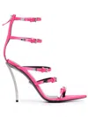 Versace Pin-point 120mm Strappy Sandals In Pink