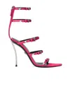 Versace Pin-point 120mm Strappy Sandals In Pink