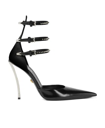Versace Pin-point Buckled Pumps In Black