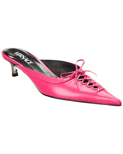 VERSACE PIN-POINT LEATHER MULE